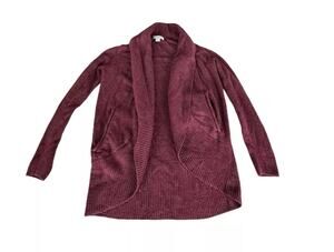 Barefoot Dreams CozyChic Lite Circle Cardigan Size Small Rosewood Sweater Soft